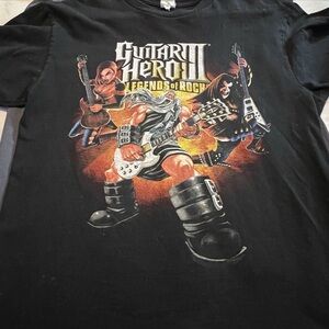 2000s Guitar Hero 3 Video Game Promo T Shirt Tagged XL 20”x25.5”